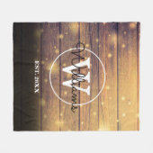 Rustieke Houten Monogram Fleece Deken (Voorkant (Horizontaal))