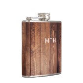 Rustieke houten monogram heupfles (Rechts)