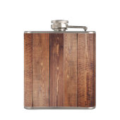 Rustieke houten monogram heupfles (Achterkant)