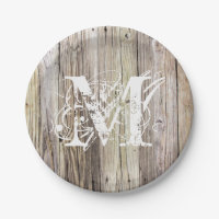 Rustieke Houten Monogrammed Document Borden
