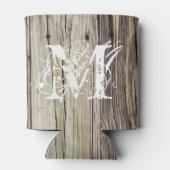 Rustieke Houten Monogrammed Koelbox Blikjeskoeler (Achterkant)