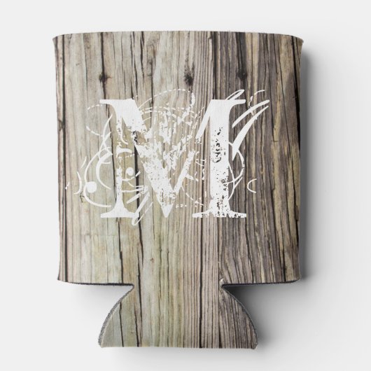 Rustieke Houten Monogrammed Koelbox Blikjeskoeler (Achterkant)