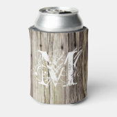 Rustieke Houten Monogrammed Koelbox Blikjeskoeler (Blikje Achterkant)