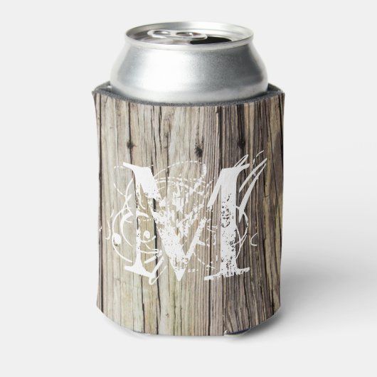 Rustieke Houten Monogrammed Koelbox Blikjeskoeler (Blikje Achterkant)