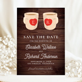 Rustieke Houten Mopjes Theekopjes Bruiloft Save The Date