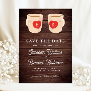 Rustieke Houten Mopjes Theekopjes Bruiloft Save The Date