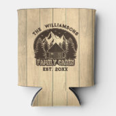 Rustieke Houten Natuur Familie Cabine Bruine Naam  Blikjeskoeler (Voorkant)