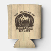 Rustieke Houten Natuur Familie Cabine Bruine Naam  Blikjeskoeler (Achterkant)