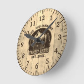 Rustieke Houten Natuur Familie Cabine Bruine Naam  Ronde Klok (Hoek)