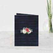 Rustieke Houten Navy Bourgondië Goud Bedankkaart (Achterkant)