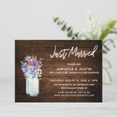 Rustieke Houten Net Getrouwd Wilde Bloemen in Mets Kaart (Staand voorkant)