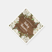 Rustieke houten Neutral Flowers Baby shower Sprink Servet (Hoek)