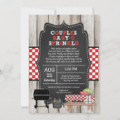 Rustieke Houten Neutrale Koppels Baby Q Sprinkle S Kaart (Voorkant)