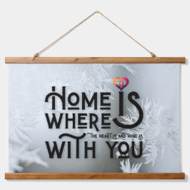 Rustieke Houten Omlijst Thuis Is Met Jou Wand Hangend Wandkleed