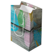 Rustieke houten ontwerp medium cadeauzakje (Voorkant Gekanteld)