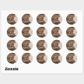 Rustieke Houten Paar Naam Ronde Sticker (Vel)