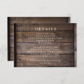 Rustieke houten pallet bruiloft details informatiekaartje (Voorkant / Achterkant)