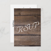 Rustieke houten pallet bruiloft - RSVP (Voorkant / Achterkant)