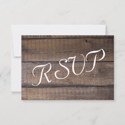 Rustieke houten pallet bruiloft - RSVP (Voorkant)