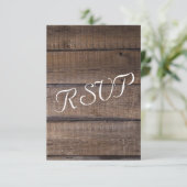 Rustieke houten pallet bruiloft - RSVP Kaartje (Staand voorkant)