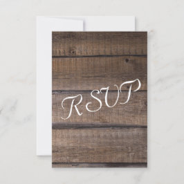 Rustieke houten pallet bruiloft - RSVP Kaartje