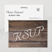 Rustieke houten pallet bruiloft - RSVP Kaartje (Voorkant / Achterkant)