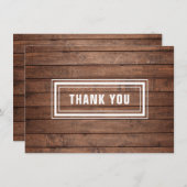 Rustieke Houten Panelen Eenvoudig Modern Bedankkaart (Voorkant / Achterkant)