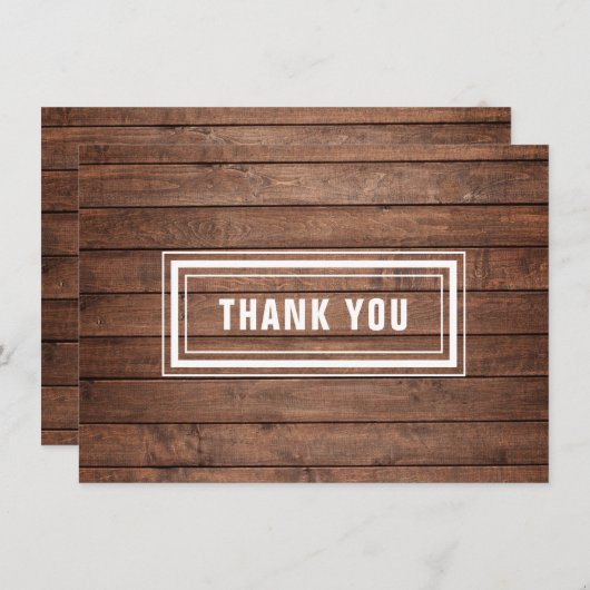 Rustieke Houten Panelen Eenvoudig Modern Bedankkaart (Voorkant / Achterkant)