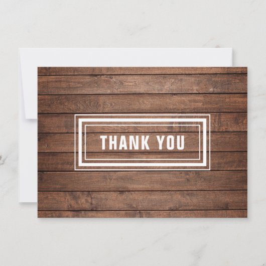 Rustieke Houten Panelen Eenvoudig Modern Bedankkaart (Voorkant)