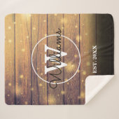 Rustieke Houten Panelen Monogram Sherpa Deken (Voorkant (horizontaal))