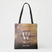 Rustieke Houten Panelen Monogram Tote Bag (Voorkant)