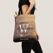 Rustieke Houten Panelen Monogram Tote Bag (Dichtbij)
