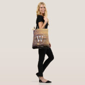 Rustieke Houten Panelen Monogram Tote Bag (Op model)