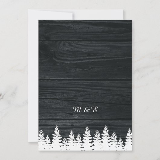 Rustieke Houten Pijnbomen Herfst Herfst Winter Wed Kaart (Achterkant)