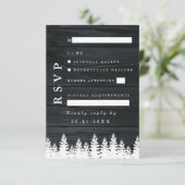 Rustieke Houten Pijnbomen Herfst Herfst Winter Wed RSVP Kaartje (Staand voorkant)