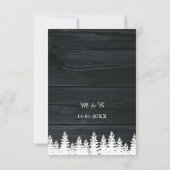 Rustieke Houten Pijnbomen Herfst Herfst Winter Wed RSVP Kaartje (Achterkant)