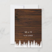 Rustieke Houten Pijnbomen Herfst Herfst Winter Wed RSVP Kaartje (Achterkant)