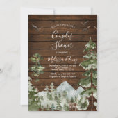 Rustieke Houten Pijnboom Berg Paar Douche Kaart (Voorkant)