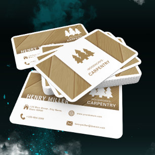 Rustieke Houten Pine Logo Carpentry Construction Visitekaartje