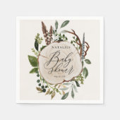 Rustieke houten plak baby shower partij servet (Voorkant)