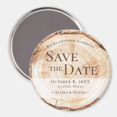 Rustieke houten plak custom save the date trouwdag magneet (Voorkant / Achterkant)