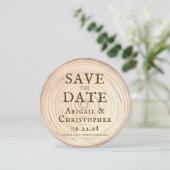 Rustieke houten plak foto bruiloft save the date (Staand voorkant)