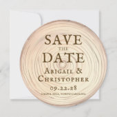 Rustieke houten plak foto bruiloft save the date (Voorkant)
