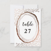 Rustieke houten plak koper bruiloft tafel nummers kaart (Achterkant)