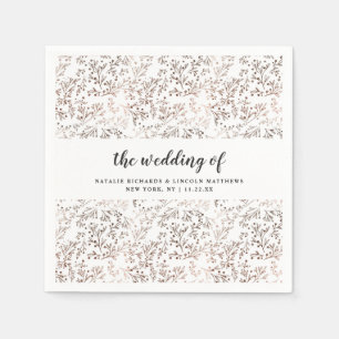 Rustieke Houten Plak Koper Folie Bruiloft Monogram Servet