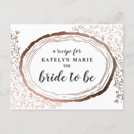 Rustieke houten plak koperen bruid om recept Kaart