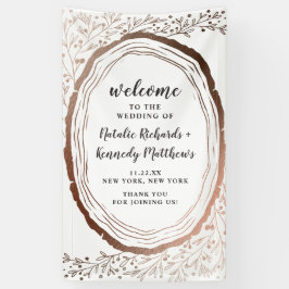 Rustieke houten plak koperen Folie herfst bruiloft Spandoek