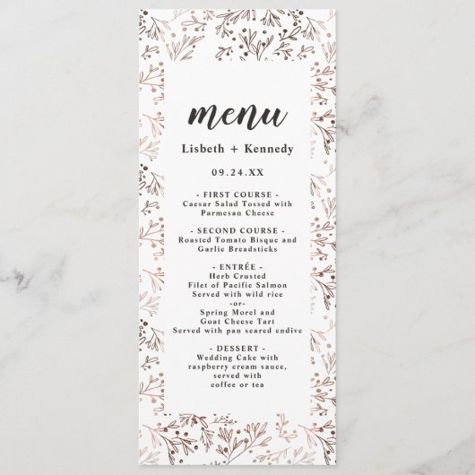 Rustieke houten plak koperen Folie herfst Herfst d Menu (Voorkant)