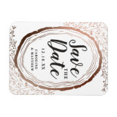 Rustieke houten plak koperen Folie herfst opslaan Magneet (Horizontaal)