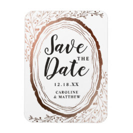 Rustieke houten plak koperen Folie herfst opslaan  Magneet